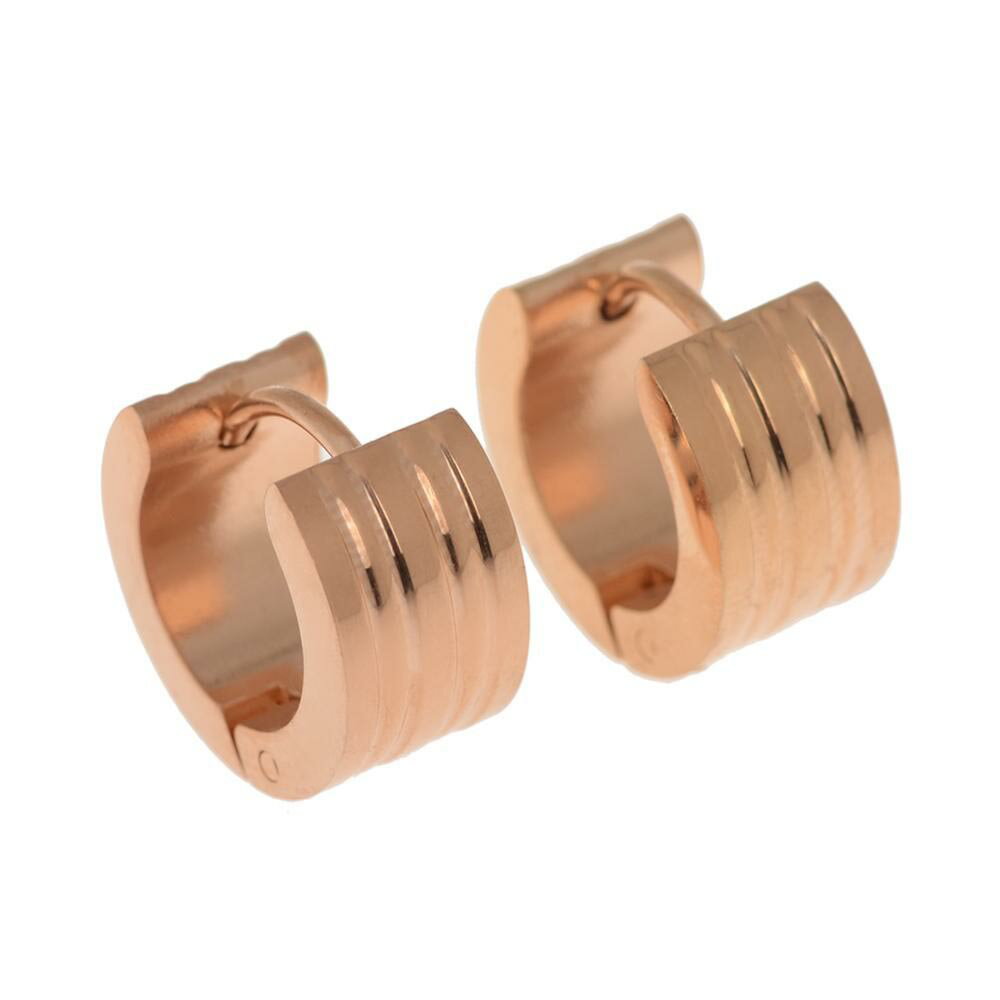 ピンクゴールドラインフープピアス 1個販売 片耳 中折れ ステンレスピアス リングピアス 女性人気のピンクゴールド プレゼント 母の日 レディース サージカルス...