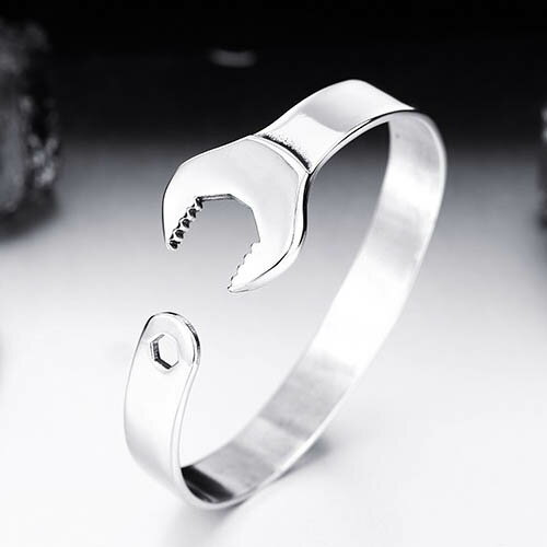 スパナステンレスバングル アームレット 腕輪 サージカルステンレス316L メンズ レディース 腕輪 手首 アクセサリー 二の腕 フリーサイズ 腕 ブレスレット...