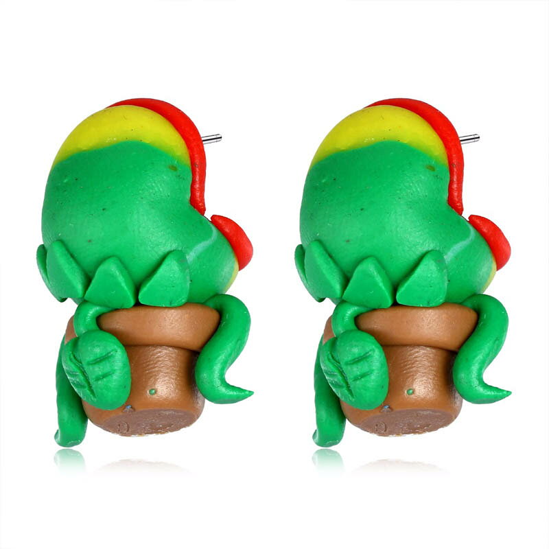 フィギアピアス（食人花）/1個販売 オモシロ 面白い 手作り ユニーク おもちゃ 立体ピアス 3D おもしろ 普通のピアス 20G 20ゲージ メンズ レディース ハンドメイド 人形 ヌイグルミ 立体 粘土 プレゼント ギフト 食虫植物 プラント 花 フラワー 鉢植え 植木鉢 噛みつきの商品画像 3