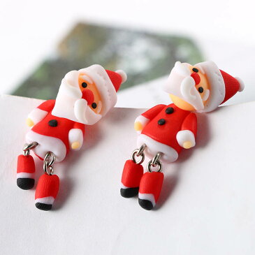 フィギアピアス(クリスマス サンタクロース) 1個販売 バックキャッチピアス 面白 手作り ユニーク おもちゃ 立体 3D おもしろ メンズ レディース 人形 ヌイグルミ 立体 オモシロ 仮装 コスプレ プレゼント サンタさん 20G ジャケットピアス ギフト 20G 冬 可愛い