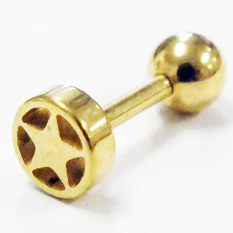 [ボディピアス 細い 16G] スモールリングスター ストレートバーベル 16ゲージ 星 小さい ミニ イエローゴールド ブラック 黒色 金メッキ 金色 揺れる 結婚式 入学式 ヘリックス 耳 ボディーピアス メンズ レディース 丸型 リング型 シンプル プレゼント 18G 18ゲージ