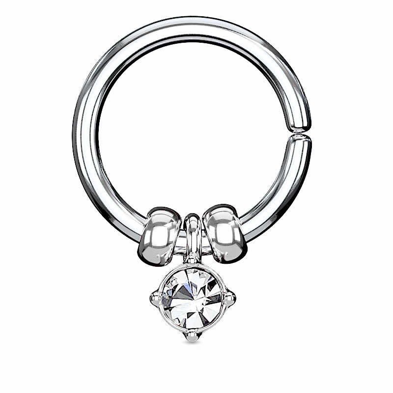 [18G 16G リング型 ボディピアス ] クリスタルビーズ シームレスリング サージカルステンレス316L セグメント リングピアス フープピアス 16ゲージ 18ゲージ 軟骨 ノーズリング ヘリックス メンズ レディース ボディーピアス セプタム ゴールド ピンクゴールド シルバー