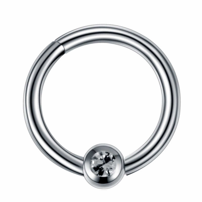 [ 16G セグメントクリッカー リング型 ] ヒンジ付き ジュエルリング 16ゲージ クリスタル ジルコニア ラインストーン ボディピアス ボディーピアス 鼻 メンズ レディース シームレスリング ワンタッチ CBR型 BCR型 キャプティブビーズリング型 キャッチなし 蝶番