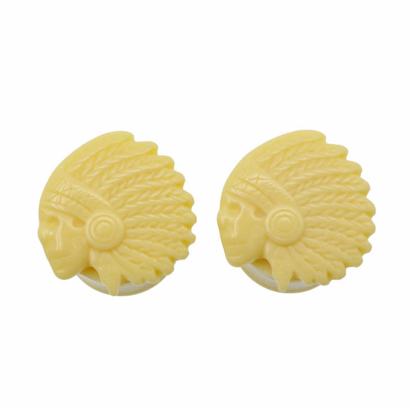 [12mm 14mm ボディーピアス ]アクリルインディアンジュエリー ダブルフレア ボディ...