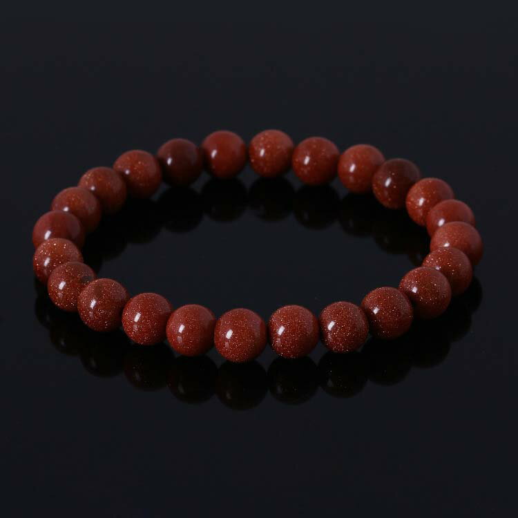 レッドサンドストーン ビーズブレスレット 天然石風 赤色 数珠 フリーサイズ 手首 夏 オーガニック 丸玉 メンズ レディース 腕輪 バングル 重ね付け 8mm...