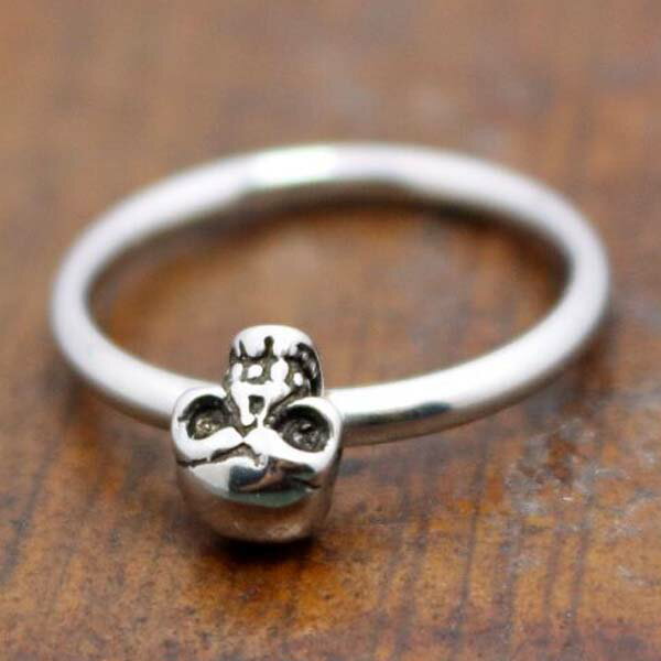 3Dスカルステンレスリング(PFX256) サイズ/12号/17号 細い スリムリング シンプルリング 髑髏 骸骨 ドクロ ガイコツ 指輪 サージカルステンレス...