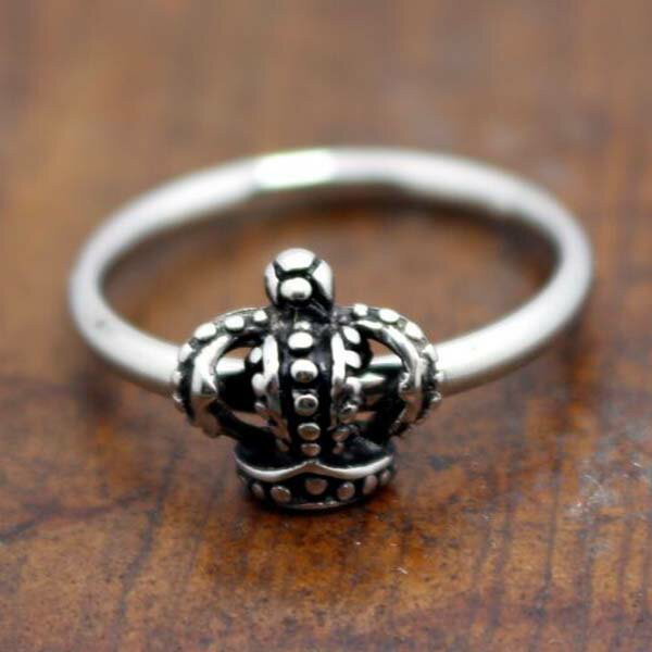 3Dクラウンステンレスリング（RCT058）サイズ/17号 細い スリムリング シンプルリング 王冠 ティアラ かんむり 指輪 サージカルステンレス316L メンズ レディース ペアリング プレゼント ギフト 結婚 婚約 記念日 誕生日 ピンキーリング ファランジリング 立体