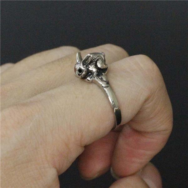 3Dラビットステンレスリング(RMT092)サイズ/20号/22号 細い スリムリング シンプルリング うさぎ 兔 ウサギ バニー アニマル 動物 指輪 サージ...