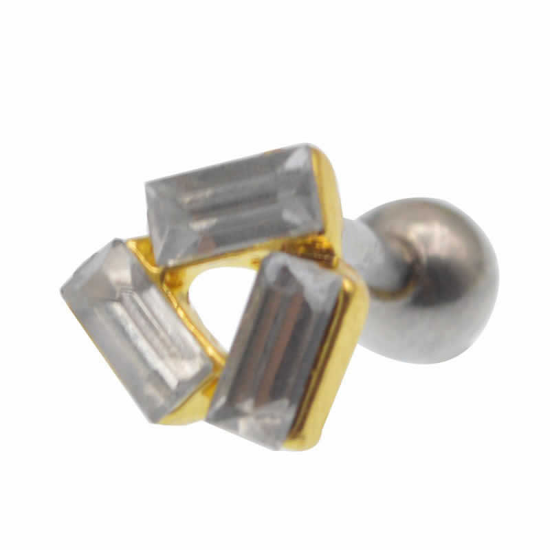 [ヘリックス トラガス 16g ボディピアス] ダリルバーベル ストレートバーベル 軟骨ピアス 16G 16ゲージ ボディーピアス メンズ レディース サージカルステンレス316L スクエア 四角形 三角形 ブラック レインボー クリスタル 虹色 ラインストーン ジルコニア プレゼント