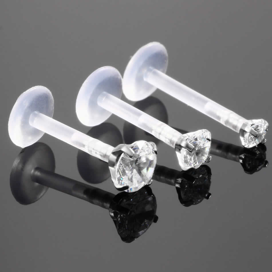 [16G ボディピアス] 立て爪ジルコニア テフロン プッシュピン ラブレット 16g 16ゲージ ボディーピアス メンズ レディース インターナル 透明 クリア 軟骨 刺す 内ネジ 逆ネジ 押す 口 リップ クリスタル アクアブルー ピンク 痛くない アンテナヘリックス ラインストーン