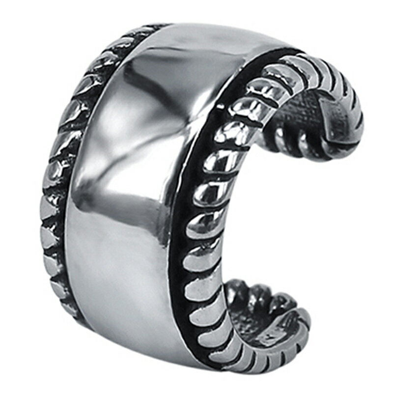 パンクステンレスイヤーカフ 1個販売 シンプル ロープ メンズ レディース イヤリング 挟む はさむ ノンホールピアス イヤリング イヤークリップ フェイクピア...