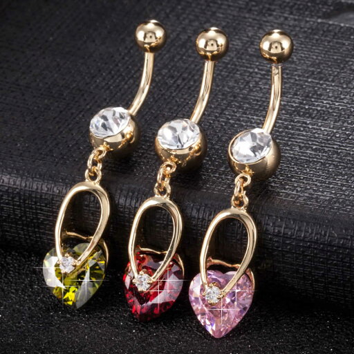 ハートペンダント ゴールド へそピアス 14ゲージ 14G ヘソピアス 臍ピアス 金色 クリスタル ピンク レッド グリーン メンズ レディース ボディピアス ボディーピアス サージカルステンレス316L バナナバーベル カーブバーベル ネイブル ネイベル プレゼント 14ga ハートペンダント ゴールド へそピアス 14ゲージ 14G ヘソピアス 臍ピアス 金色 クリスタル ピンク レッド グリーン メンズ レディース ボディピアス ボディーピアス サージカルステンレス316L バナナバーベル カーブバーベル ネイブル ネイベル プレゼント 14ga