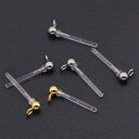 ステンレス2.5mmボール丸環付きアクリルDIY用スタッドピアスポスト 1個販売 ピアスパーツ プラスティック 樹脂 プラスチック 透明 キャッチピアス 部品 ...