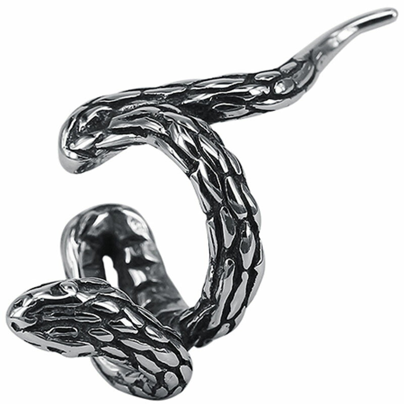 ビッグスネークステンレスイヤーカフ 1個販売 蛇 へび ヘビ スネイク 面白い おもしろ メンズ レディース イヤリング 挟む はさむ ノンホールピアス イヤー...