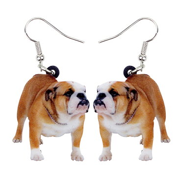 ブルドッグ リアルステンレスピアス/1個販売 20G 20ゲージ イヌ 犬 ドッグ アニマル 動物 可愛い 人気 おもしろ オモシロ サージカルステンレス316L ユニーク メンズ レディース 揺れる フックピアス アメリカンピアス アクリル プラスティック プレゼント ギフト