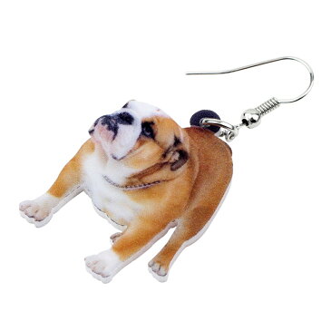ブルドッグ リアルステンレスピアス/1個販売 20G 20ゲージ イヌ 犬 ドッグ アニマル 動物 可愛い 人気 おもしろ オモシロ サージカルステンレス316L ユニーク メンズ レディース 揺れる フックピアス アメリカンピアス アクリル プラスティック プレゼント ギフト
