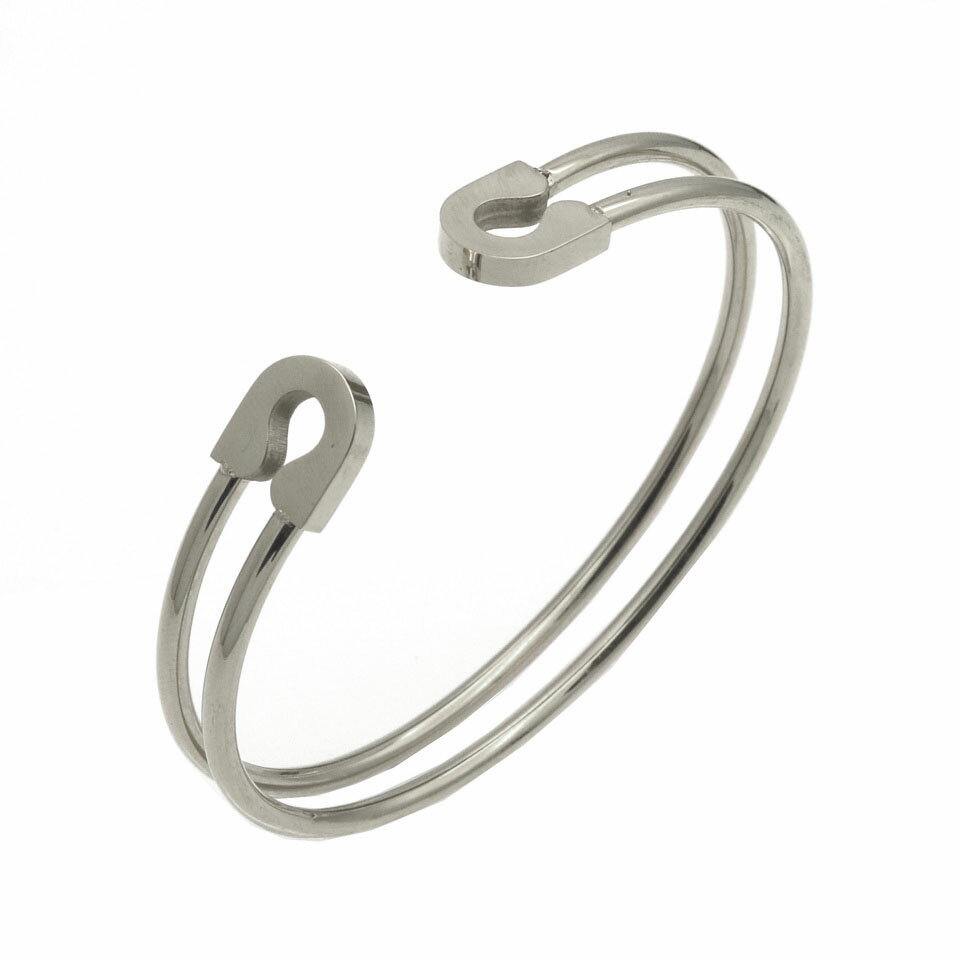 安全ピン ステンレス バングル アームレット 腕輪 サージカルステンレス316L メンズ レディース 腕輪 手首 アクセサリー 二の腕 フリーサイズ 腕 ブレス...