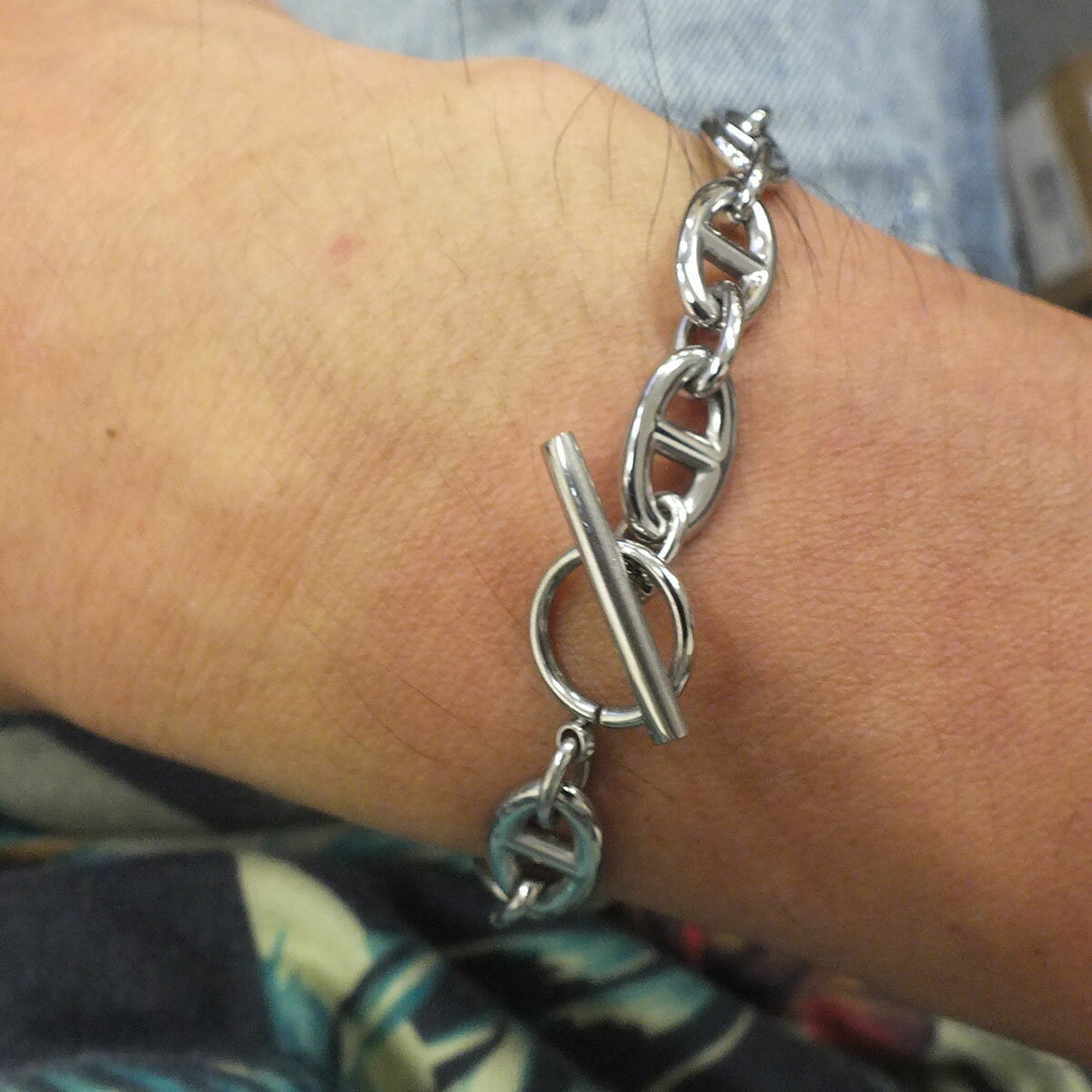 [2本セット ペア用]ハーネスリンクステンレスブレスレット メンズ用 レディース用 ペアルック サージカルステンレス316L バングル 金属アレルギー 腕輪 手首 ペアルック アクセサリー プレゼント ギフト クリスマス 誕生日 記念日 Tバー バングル 彼氏 彼女 アンクレット