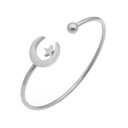 スタームーン ステンレス バングル アームレット 腕輪 サージカルステンレス316L メンズ レディース 腕輪 手首 アクセサリー 二の腕 フリーサイズ 腕 ブ...