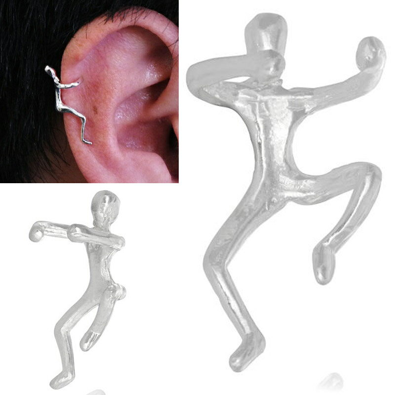 楽天ピアス専門ショップGreen Piercing人型 ヒューマンイヤーカフ/1個販売 シルバー925 スターリングシルバー メンズ レディース オリジナル はさむ 挟む 高級 軟骨 おもしろ イヤリング 開けない イヤークリップ ノンホールピアス ノンホールイヤリング あけない 面白い 3D 立体 芸能人 人間 面白い フィギア