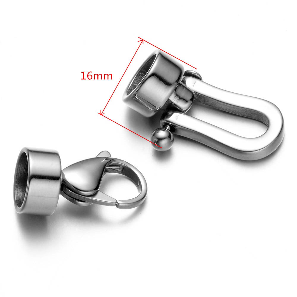 [ 太さ8mm用 丸ひも用 ] ワイヤー用 革紐用 ロープ用 コード用 8ミリ ホースシューエンドステンレスパーツ 1セット売 ブレスレット ネックレス 止め具 留め具 金具 サージカルステンレス316L 修理 フリマ DIY 手作り ハンドメイド クラフト 材料 留め金 馬蹄型 カニカン