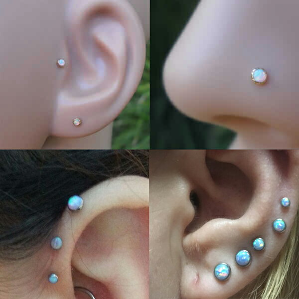 [ 16G 金メッキ ] 丸台座 ゴールド ホワイトオパール ストレートバーベル 16ゲージ 天然石風 サージカルステンレス316L メンズ レディース ボディピアス トラガス アンテナ ヘリックス 軟骨 ペア ネジ 人気 高級 シンプル 綺麗 ボディーピアス ネジボール 丸型 プレゼント