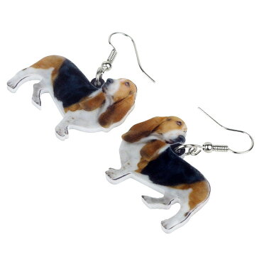 バセット・ハウンド リアルステンレスピアス/1個販売 20G 20ゲージ イヌ 犬 ドッグ アニマル 動物 可愛い 人気 おもしろ オモシロ サージカルステンレス316L ユニーク メンズ レディース 揺れる フックピアス アメリカンピアス アクリル プラスティック プレゼント ギフト