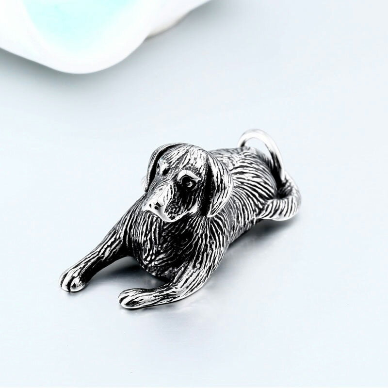 ラブラドールレトリバー ステンレスペンダントトップ イヌ 犬 ドッグ アニマル 立体 3D サージカルステンレス316L リアル ネックレス ステンレスパーツ ...