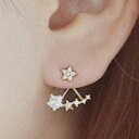 マジカルスターバックキャッチピアス/1個販売 星 クリスタル シルバー ゴールド ピンクゴールド レディース 結婚式 入学式 卒業式 個性的 耳飾り 発表会 プ...