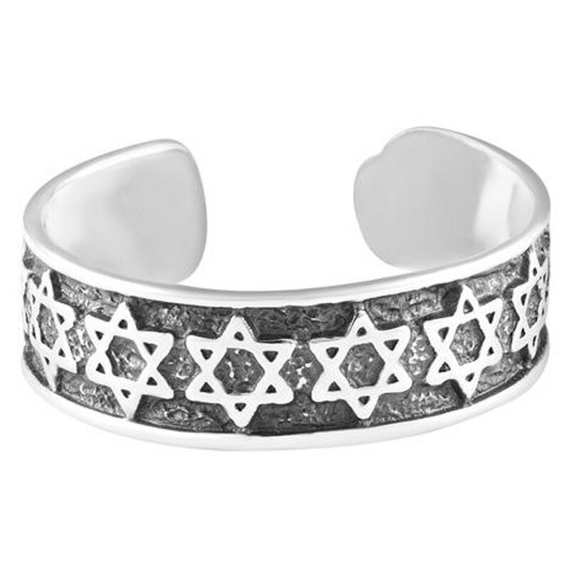 ダビデスター トゥリング シルバー925 スターリングシルバー シルバーリング 足の指輪 トーリング 足 フリーサイズ レディース メンズ ファランジリング 指...