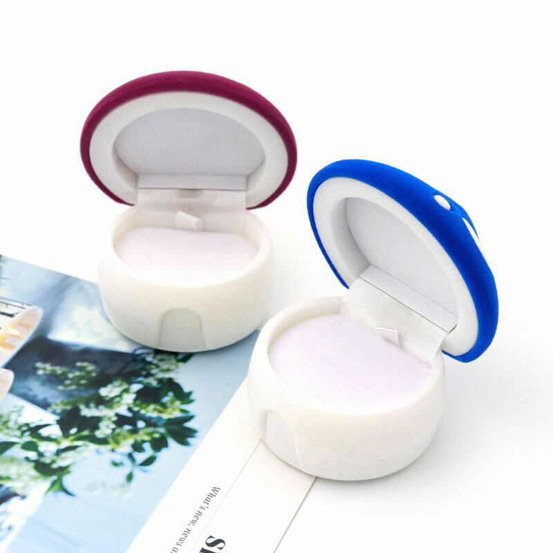 マッシュルームリングボックス 1個販売 ブルー パープル キノコ 茸 きのこ ジュエリーケース 包装 ラッピング用品 ギフトボックス ジュエリー ベルベット 収納 ピアス 指輪 アクセサリー プレゼント ディスプレイ おもしろ 面白い 誕生日 夏 8月 結婚式 告白 プロポーズ