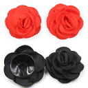 フラワーローズニップルステッカー/1ペア販売 バラ 薔薇 花 黒色 赤色 ブラック レッド 乳首 シール 貼るだけ 下着 ブラ ランジェリーアクセサリー レディ...