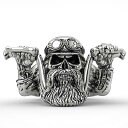 バイカーステンレスリング(NRM026)サイズ/35号 大きいサイズ 単車 オートバイ チョッパー ツーリング バイク好き 面白い おもしろ 指輪 サージカルス...