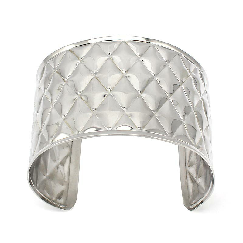 ワッフルステンレスバングル ブランド 腕輪 サージカルステンレス316L アームレット ブレスレット 手首 キルティング風 メンズ レディース 二の腕 高級 手...