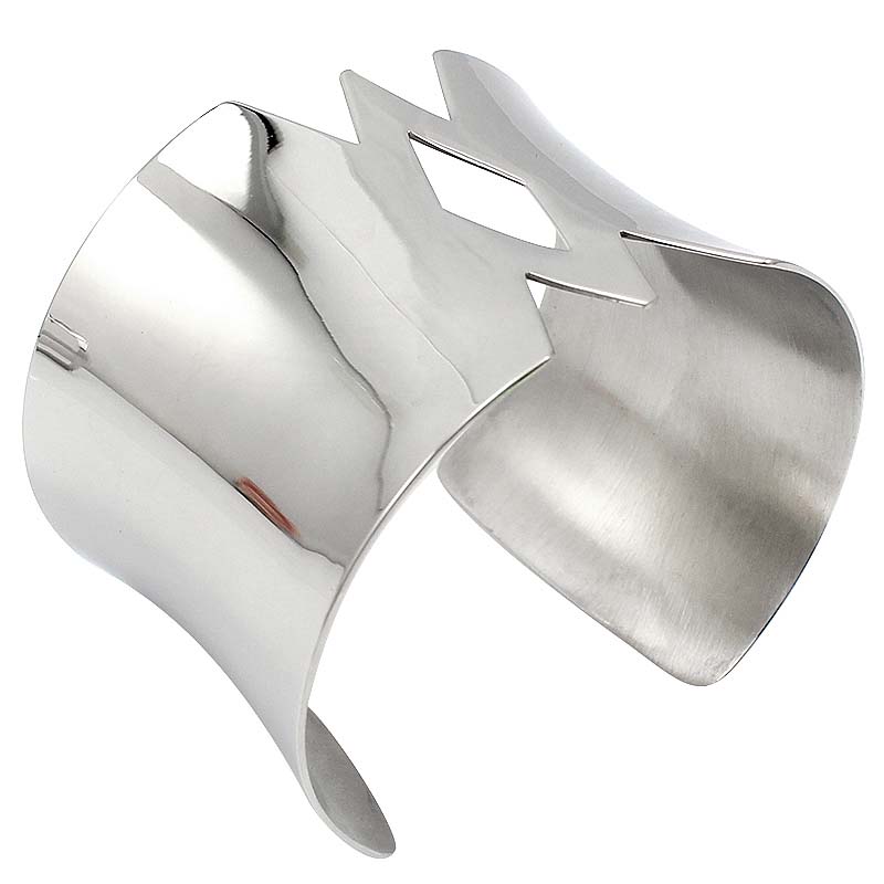 エスニック ステンレスバングル アームレット 菱型 ダイヤ 四角形 スクエア おもしろ 面白い 腕輪 サージカルステンレス316L メンズ レディース 腕輪 手...