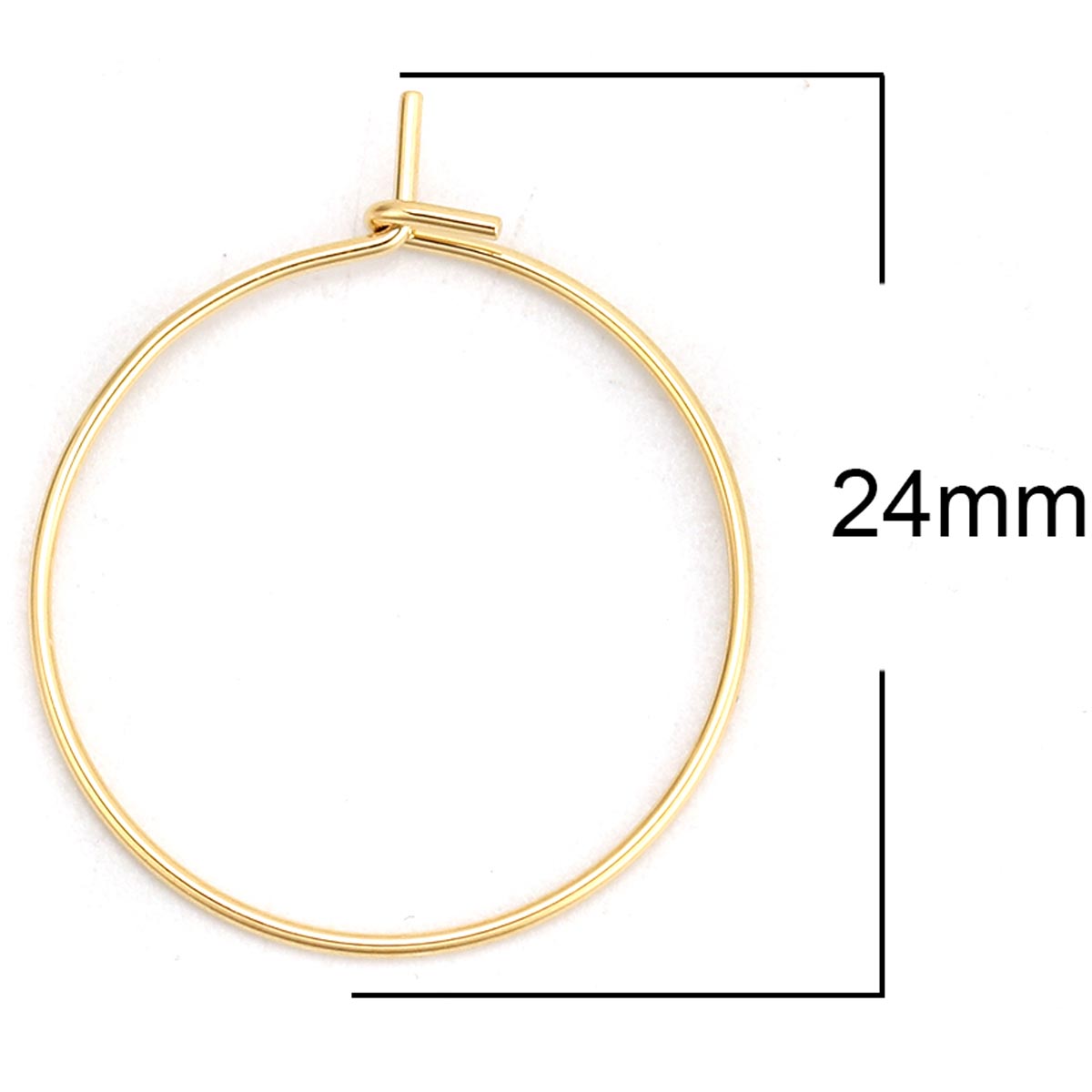 24mmx20mmゴールドステンレスワイヤーフープピアスDIY用 サージカルステンレス316L ステンレスピアス パーツ フックピアス用チャームパーツ リングピ...