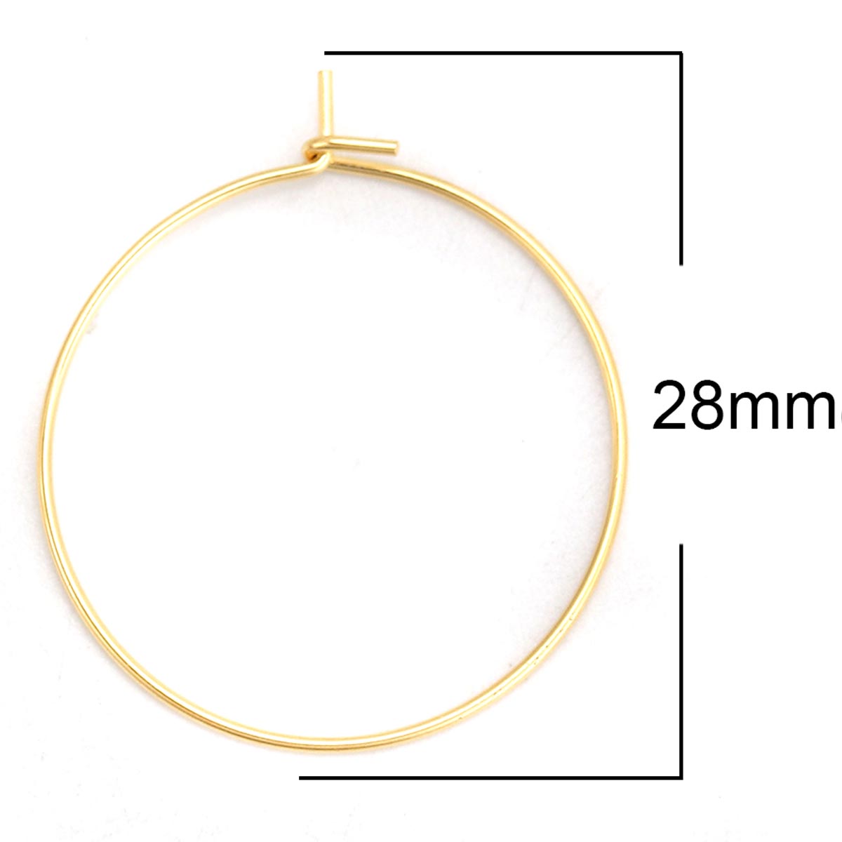 28mmx25mmゴールドステンレスワイヤーフープピアスDIY用 サージカルステンレス316L ステンレスピアス パーツ フックピアス用チャームパーツ リングピ...