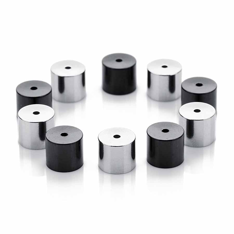 [ 太さ 6mm用 丸ひも用 ステンレスキャップ ] 6ミリ用 コードコネクターパーツ 1個販売 ブラック シルバー 黒色 銀色 ワイヤー用 革紐用 ロープ用 コード用 ブレスレット ネックレス 金具 修理 フリマ DIYパーツ 手作り ハンドメイド クラフト 材料 ワイヤー 穴開き