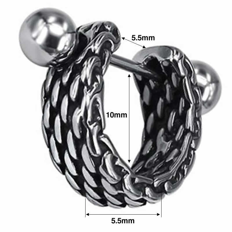 [18G イヤーカフ型 軟骨 ボディピアス] チェーンシールド ヘリックスピアス 18ゲージ メンズ レディース ステンレス 盾 トラガス ストレートバーベル ボディーピアス プレゼント ギフト 彼氏 彼女 イヤーカーフ型 人気 おしゃれ カップル ペアルック クサリ 鎖 ブロック