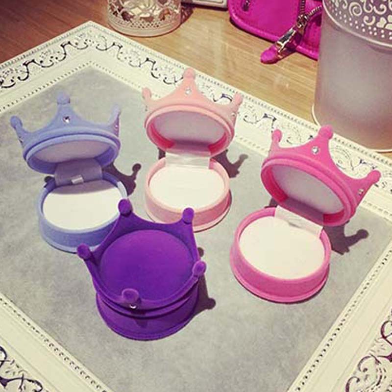 ティアラリングボックス 1個販売 クラウン 王冠 ブルー ピンク パープル ラインストーン ジュエリーケース 包装 ラッピング用品 ギフトボックス ジュエリー ...