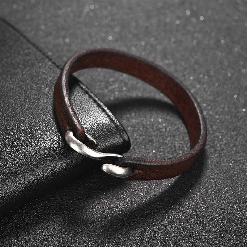 エストップレザーブレスレット ダークブラウン 1個販売 メンズ レディース 腕輪 バ...