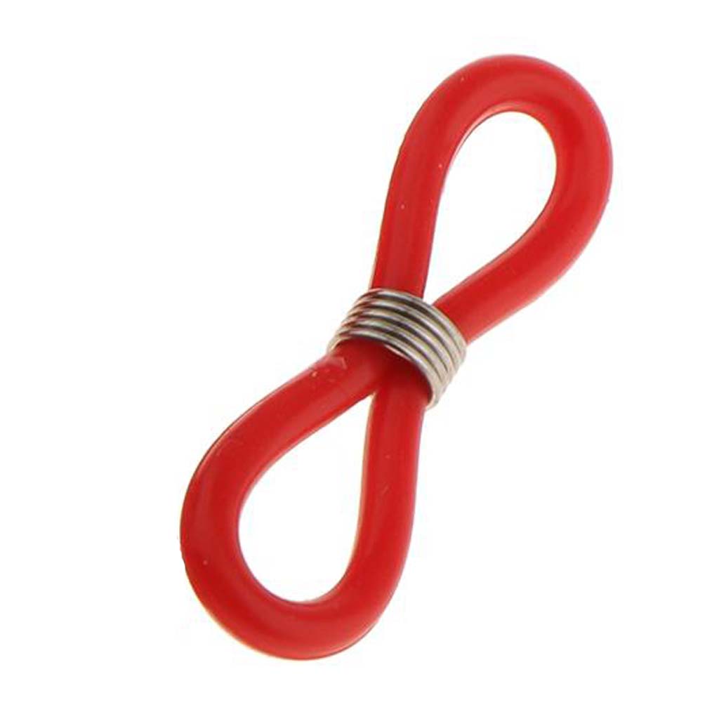 ラバーループコネクターパーツ(レッド)/1個販売 赤色 ゴムパーツ シリコン メガネやサングラスとネックレスをつなぐ ジョイントパーツ ニップルクリップ 部品 ...