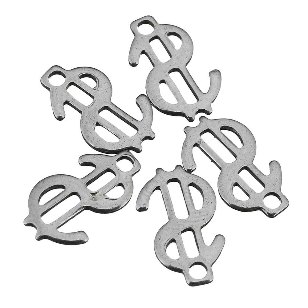 小さなドルマークステンレスパーツ/1個販売 ステンレスパーツ 通貨 ドル $ お金 面白い おもしろ ペンダントトップ ネックレス パーツ ピアス ブレスレット...