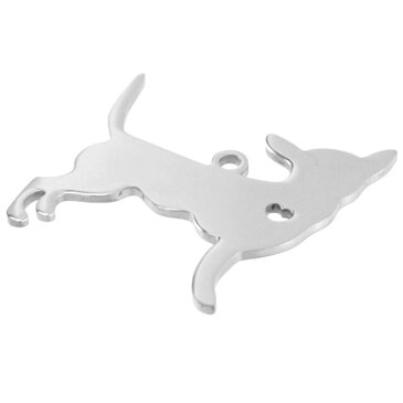 チワワステンレスパーツ/1個販売 ドッグ 犬 イヌ アニマル 動物 ネームタグ 首輪 プレート ステンレス製 ペンダントトップ トップ チャーム DIY 自分で作る ハンドメイド 手作り 金具 手芸 アクセサリー ピアス ブレスレット 名前プレート ワンちゃん ハート 平ら フラット