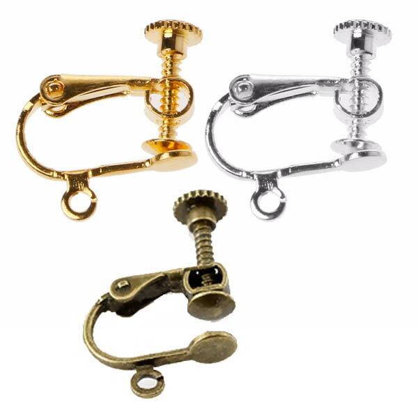 イヤリングパーツ イヤリング金具 1個販売 パーツ ピアス シルバー ゴールド アンティークゴールド クリップ DIY イヤーリング イヤーカフ ノンホールピア...