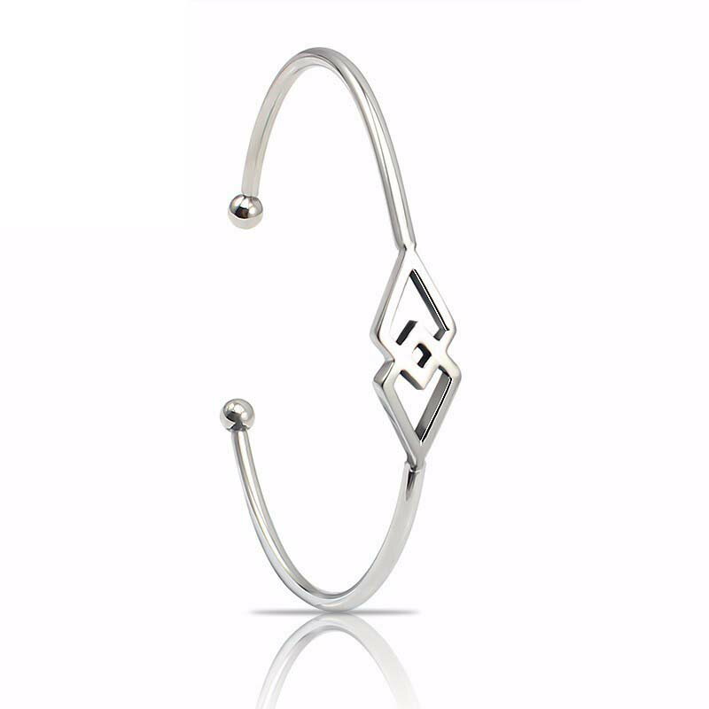 ステイツステンレスバングル 1個販売 菱型 スクエア 銀色 シルバー 腕輪 サージカルステンレス316L アームレット ステンレスブレスレット メンズ レディー...