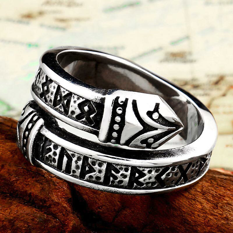 バイキングルーンステンレスリング(PRB076)サイズ/14号/15号/16号/17号/18号/19号/20号/21号/22号/23号/24号/25号/26号/...