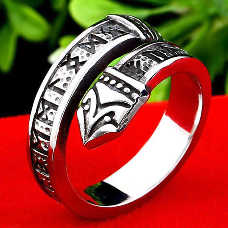 バイキングルーンステンレスリング（PRB076）サイズ/14号/15号/16号/17号/18号/19号/20号/21号/22号/23号/24号/25号/26号/27号/28号/26号/27号/28号/29号/30号/31号/32号/33号 指輪 サージカルステンレス316L メンズ レディース ペアリング プレゼント ギフト フリーサイズ 2