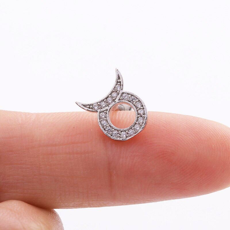 [16G ヘリックス ボディピアス] 12星座クリスタル ストレートバーベル ボディーピアス 16ゲージ 軟骨 耳 トラガス アンテナヘリックス メンズ レディース ステンレス 彼氏 彼女 男の人 女の人 人気 おしゃれ プレゼント クリスマス ジルコニア 星占い ペアルック カップル