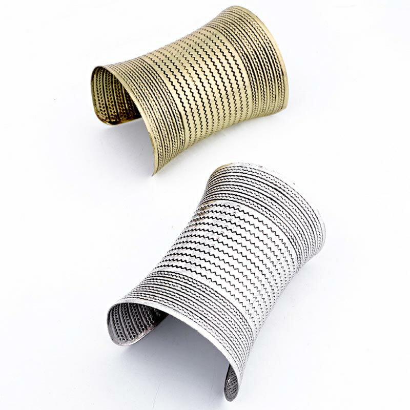 スレイブウエーブロング バングル 1個販売 アームレット 腕輪 ブレスレット 二の腕 にのうで 腕 手首 カフ型 長い インディアンジュエリー ボヘミアン シル...